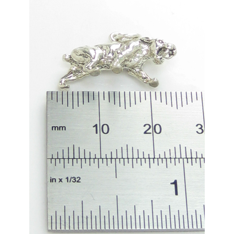 Saber Toothed Tiger Charm, Unique .925 Sterling Silver